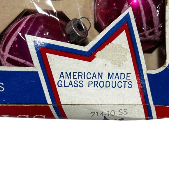 Vintage blown glass Christmas tree ornaments pink gold white flocking lot of 10 - Picture 3 of 11